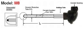 Thermocouples for Heat Treatment,Heat Treatment Thermocouple,0-1000 deg Thermocouple,M I Thermocouple With Termination,M I Bend Thermocouple